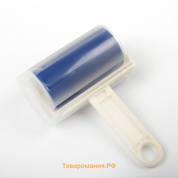 Ролик для чистки одежды в футляре силиконовый, 17×11×6 см, розовый