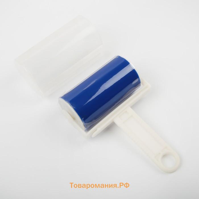 Ролик для чистки одежды в футляре силиконовый, 17×11×6 см, розовый
