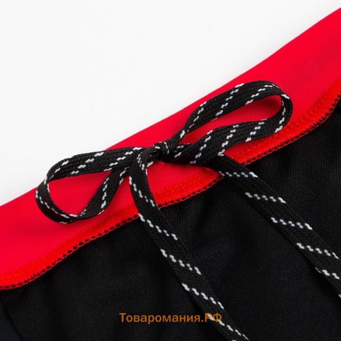 Плавки купальные для мальчика MINAKU, цвет чёрный/красный, рост 134-140