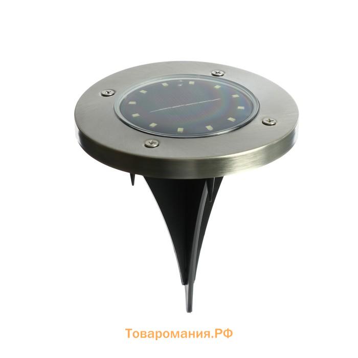Садовый светильник на солнечной батарее, 12 LED, свечение тёплое белое