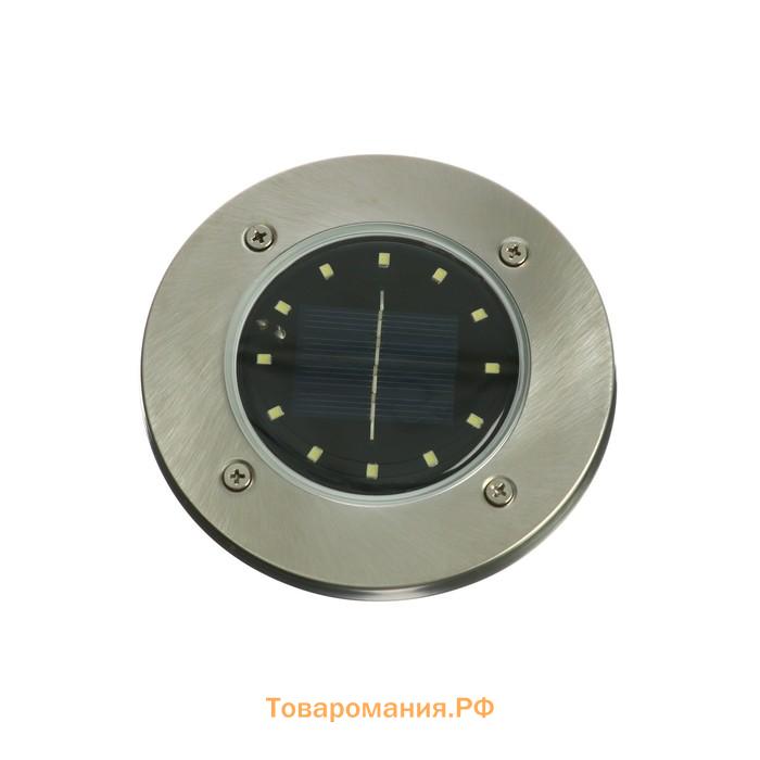Садовый светильник на солнечной батарее, 12 LED, свечение тёплое белое