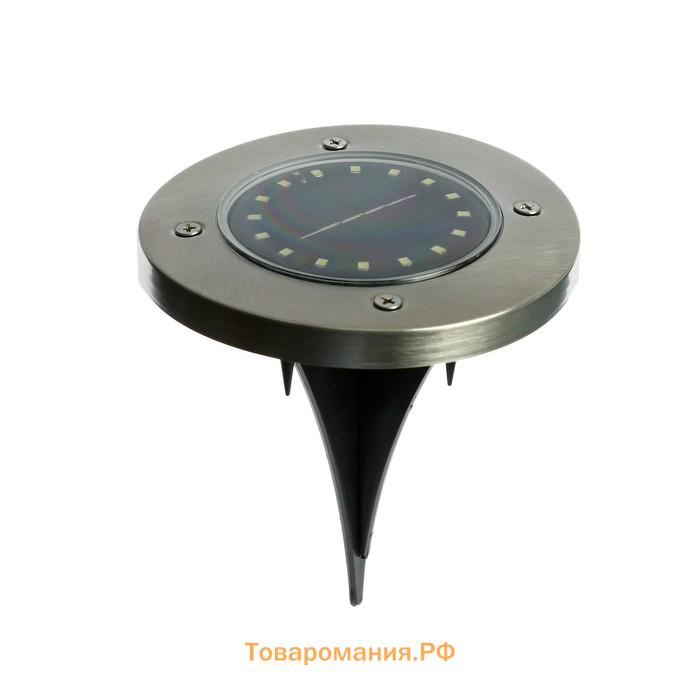 Садовый светильник на солнечной батарее, 16 LED, свечение тёплое белое