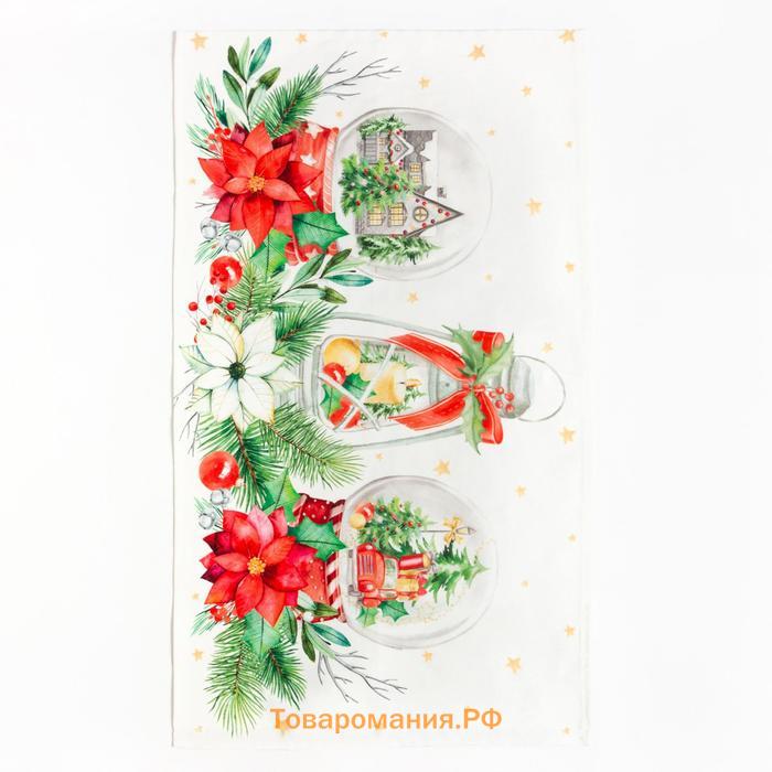 Набор подарочный "" Christmas red flowers, фартук, полотенце, прихватка