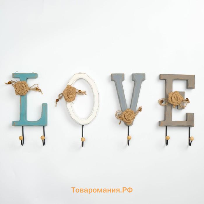 Крючки для одежды декоративные TAKE IT EASY «Love — буква с крючком», 26×12 см