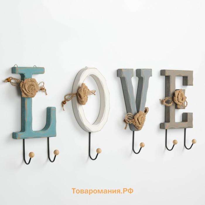 Крючки для одежды декоративные TAKE IT EASY «Love — буква с крючком», 26×12 см