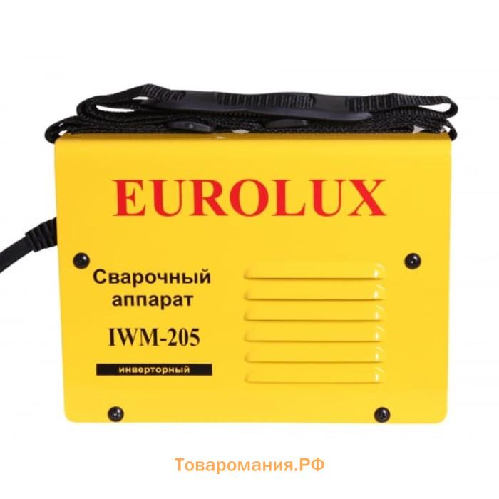Сварочный аппарат инверторный Eurolux IWM205, 205 А, 6.9 кВт, ПВ 70%, горячий старт