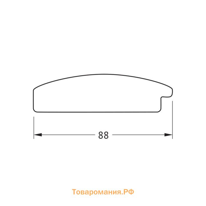 Зеркало с фацетом в багетной раме, серебряная кольчуга 88 мм, 57x87 см