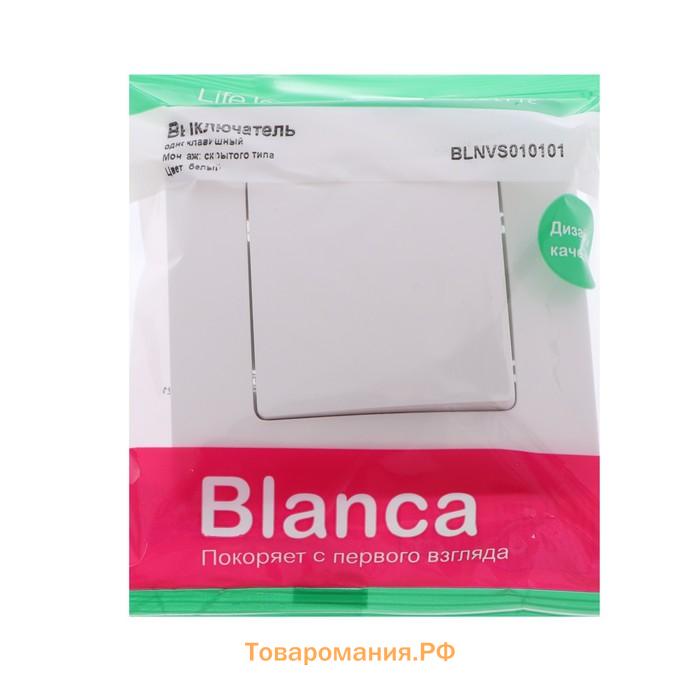Выключатель SE Blanca, 10 А, 1 клавиша, IP20, скрытый, белый, BLNVS010101
