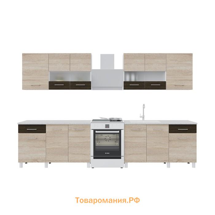 Кухонный гарнитур Тренд 2600, Белый/Венге/Сонома