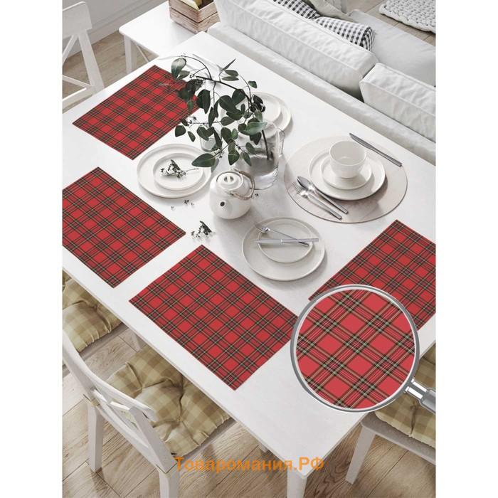 Комплект салфеток для сервировки стола «Красно-черная клетка», прямоугольные, размер 32х46 см, 4 шт