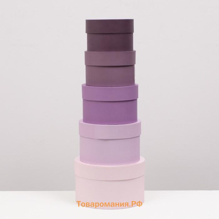 Набор круглых коробок 5 в 1« Лаванда», 20×19×14 - 15×15×10 см