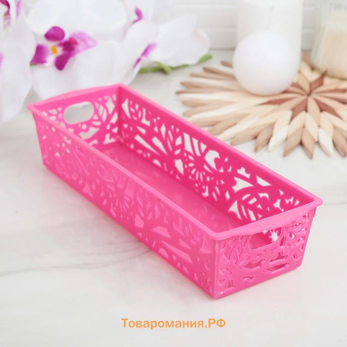 Корзина для хранения «Птицы», пластик, 25×8.5×5 см, МИКС