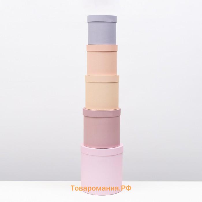 Набор круглых коробок 5 в 1 «Рассвет» 23×23×23 - 14×14×14 см