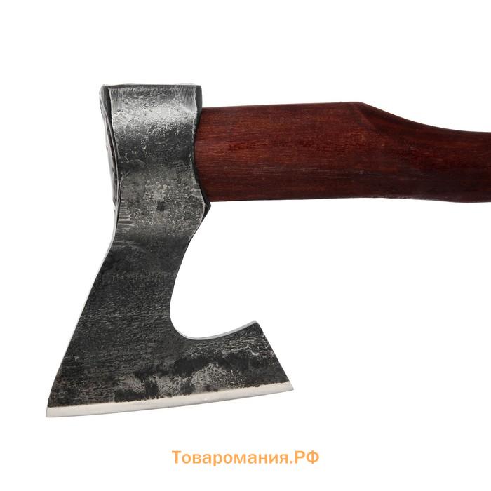 Топор охотничий кованый ТУНДРА ПРОФИ, топорище высшего сорта «дуб» воск, с чехлом, 1200 г