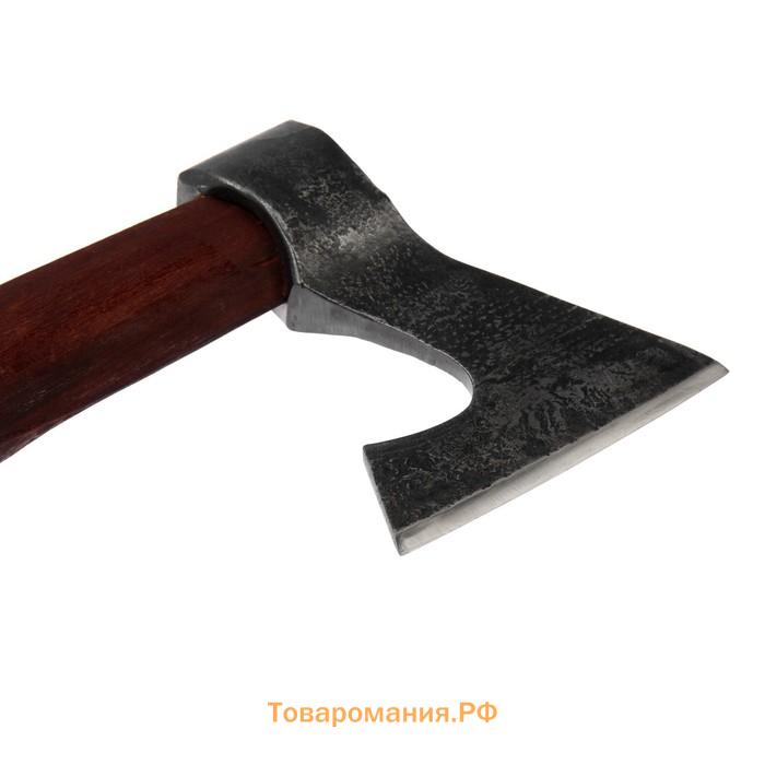 Топор охотничий кованый ТУНДРА ПРОФИ, топорище высшего сорта «дуб» воск, с чехлом, 1200 г