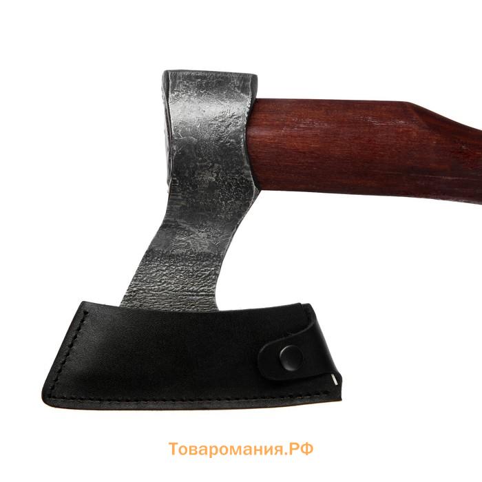 Топор охотничий кованый ТУНДРА ПРОФИ, топорище высшего сорта «дуб» воск, с чехлом, 1200 г