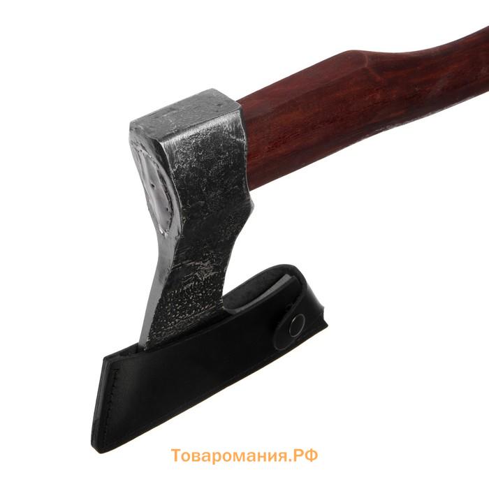 Топор охотничий кованый ТУНДРА ПРОФИ, топорище высшего сорта «дуб» воск, с чехлом, 1200 г