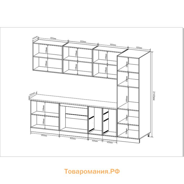 Кухонный гарнитур Франсуаза-Арина 3000, МДФ, Сантьяго софт/Грей беж софт