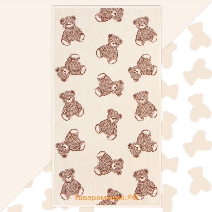 Полотенце махровое  Teddy bear, 70×130 см, 100% хлопок, 420 г/м², бежево-коричневое
