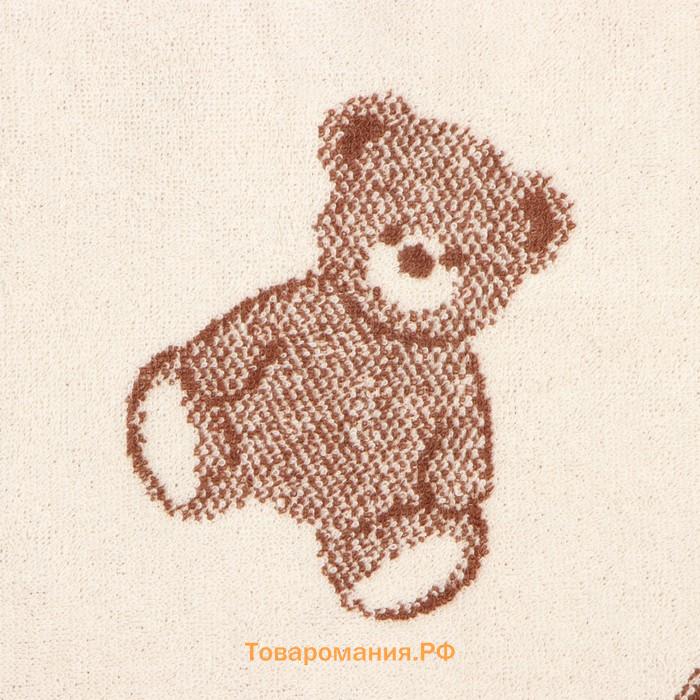 Полотенце махровое  Teddy bear, 70×130 см, 100% хлопок, 420 г/м², бежево-коричневое