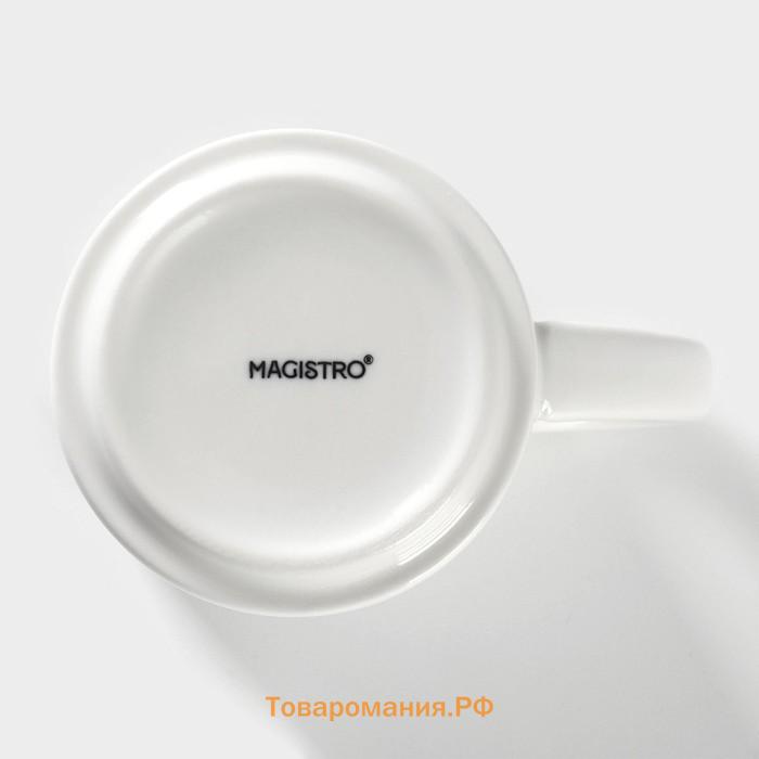 Набор кружек Magistro Mien, 270 мл, 6 шт, фарфор, белый