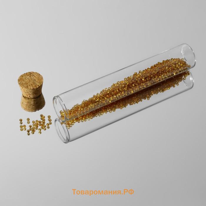 Набор баночек для хранения бисера, d=2.2×12 см, 5 шт., в контейнере, 13.5×13.5×3.5 см
