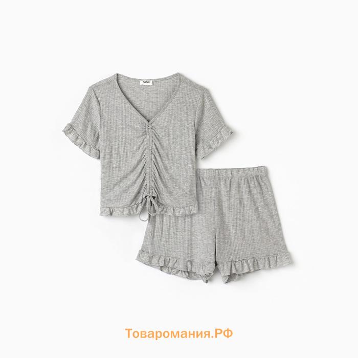 Пижама женская (футболка и шорты) KAFTAN Gray р. 40-42