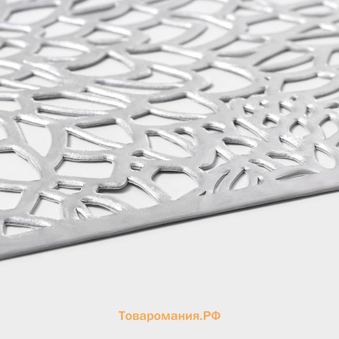 Салфетки сервировочные на стол  «Астра», 45×30 см, 4 шт., серебряные