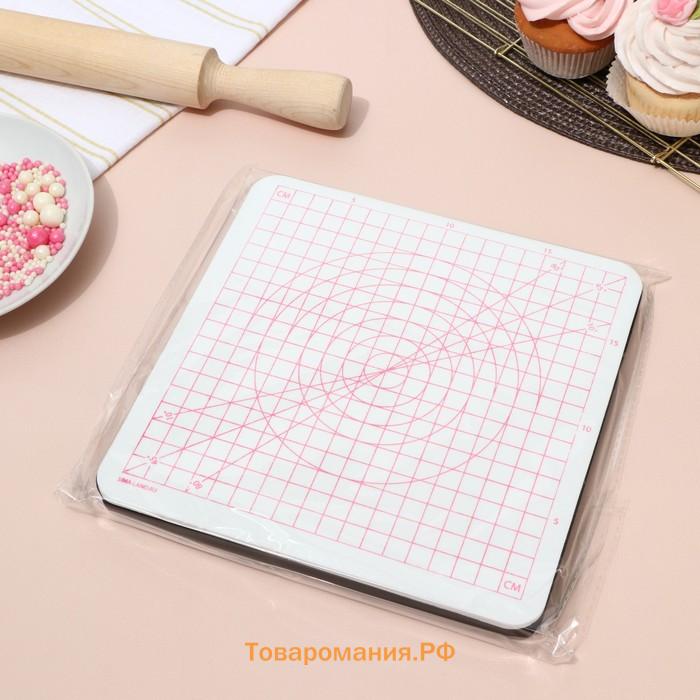 Маты для моделирования и сушки цветов из мастики «Гармония», 20×20×3.5 см, 2 шт., белый, черный