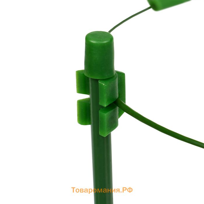 Кустодержатель, d=18 см, h=30 см, 2 кольца, металл, зелёный, Greengo