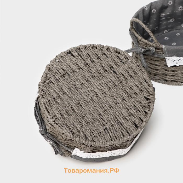 Корзины для хранения LaDо́m, 2 шт., ручное плетение, серые