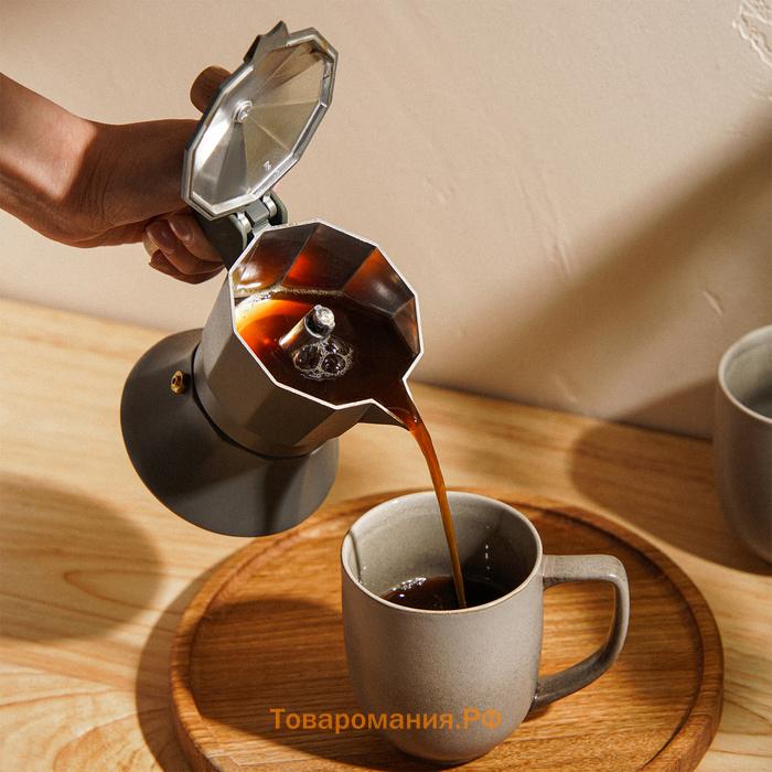 Кофеварка гейзерная SL Home «Ферамо», 150 мл, 11×15.5×12 см, оливковая