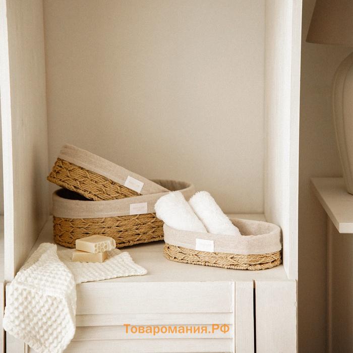Корзины для хранения SL Home, плетёные, ручной работы, 3 шт., 26×16×7 см, 28×20×10 см, 34×24×11 см