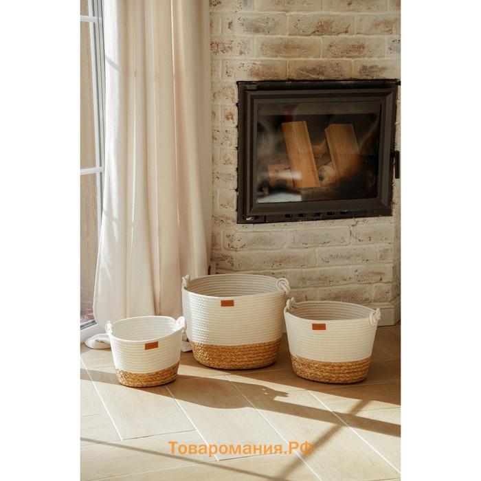 Корзины для хранения SL Home, плетёные, ручной работы, 3 шт., 24×21×17 см, 30×25×22 см, 35×30×27 см