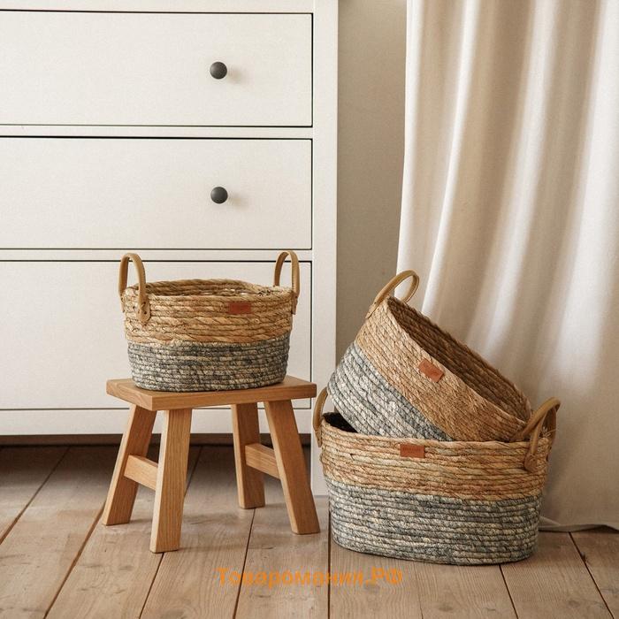 Корзины для хранения SL Home, плетёные, ручной работы, 3 шт., 33×23×16 см, 35×25×25 см, 35×25×25 см