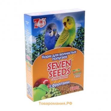 Корм Seven Seeds для волнистых попугаев, с фруктами, 500 г