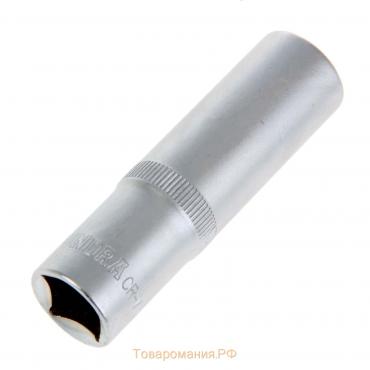 Головка торцевая шестигранная удлиненная ТУНДРА, под квадрат 1/2", 15 мм, CrV