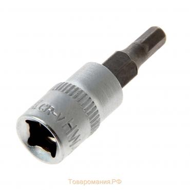 Головка с битой ТУНДРА, CrV, под квадрат 1/4", H4