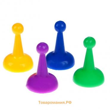 Фишки для настольных игр, фасовка 4 шт, фишка 2.5 х 1.5 х 1.5 см,