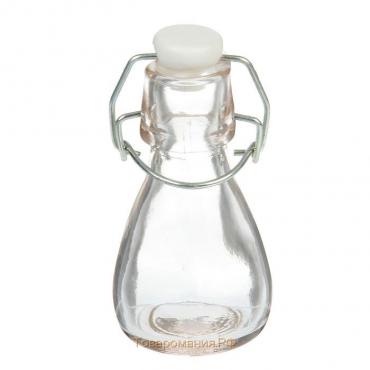 Бутылка стеклянная для соусов и масла с бугельным замком «Галерея», 80 мл, 5×11 см