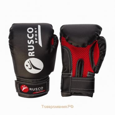 Перчатки боксёрские детские RuscoSport, чёрные, размер 4 oz