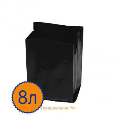 Пакет для рассады, 8 л, 15 × 34 см, полиэтилен толщиной 100 мкм, с перфорацией, чёрный, Greengo