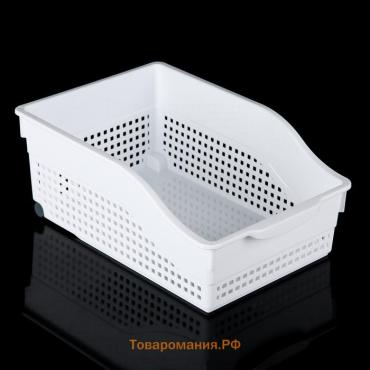 Контейнер для хранения хозяйственный «Лофт», 31×21×12,5 см, на колёсах, белый