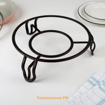 Подставка под горячее глубокая  «Казан», 26.5×26.5×8.3 см, коричневая