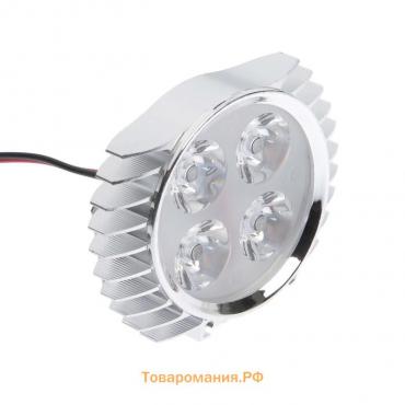 Фара cветодиодная для мототехники, 4 LED, IP65, 4 Вт, направленный свет