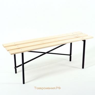 Скамейка садовая "Laksi" без спинки, 1.2х0.4х0.45 м, деревянная, металлич. каркас, для дачи