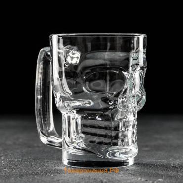 Кружка стеклянная для пива «Череп. Хэллоуин», 350 мл