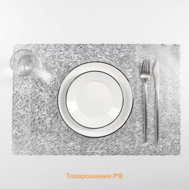 Салфетки сервировочные на стол  «Соломка», 30×45 см, 4 шт., серебряные
