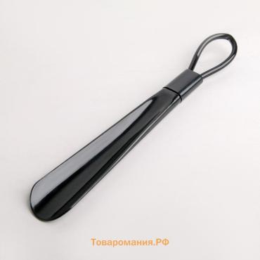 Ложка для обуви , с петелькой, 30×4 см, 17.4 см, зелёная