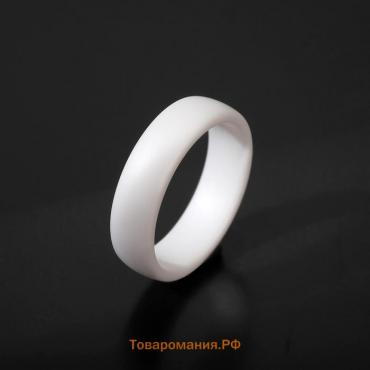 Кольцо керамика «Линия», цвет белый матовый, 16,5 размер